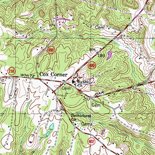 Topographic Map of Bethel Baptist Church Cemetery, VA