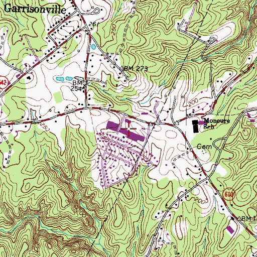 Topographic Map of Brafferton Shopping Center, VA
