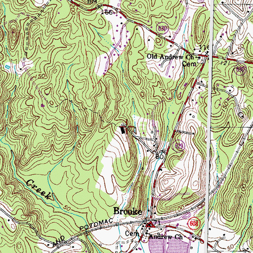 Topographic Map of Brookwood Nursing Home, VA