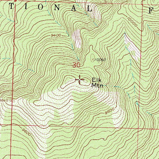 Topographic Map of Elk Mountain, CO