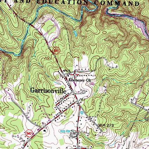 Topographic Map of Ebenezer Cemetery, VA