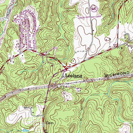 Topographic Map of Elijah School (historical), VA