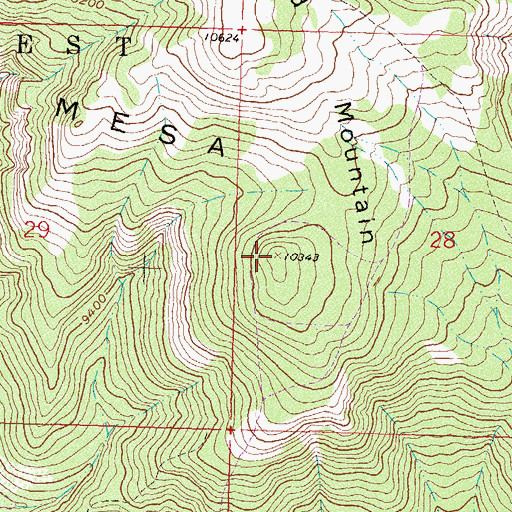 Topographic Map of Bald Mountain, CO
