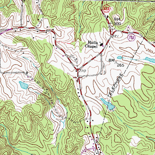Topographic Map of Enon School (historical), VA
