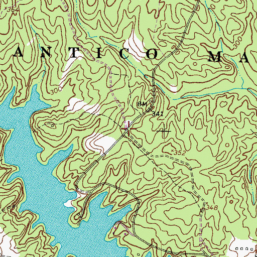 Topographic Map of Garrisons Corners (historical), VA