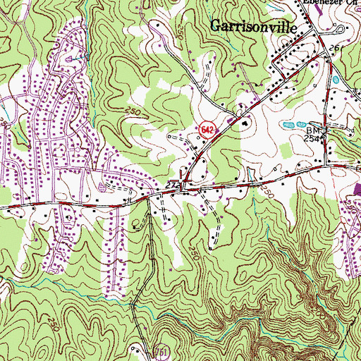 Topographic Map of Garrisonville Post Office, VA