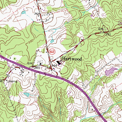 Topographic Map of Hartwood Elementary School, VA