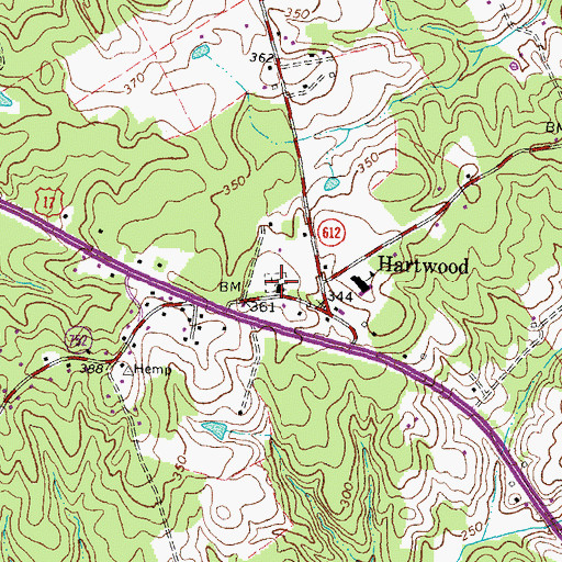 Topographic Map of Hartwood Presbyterian Church, VA