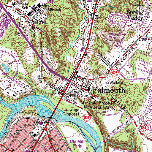 Topographic Map of Highway Assembly of God Church, VA