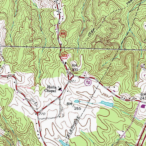 Topographic Map of Hulls Cemetery, VA
