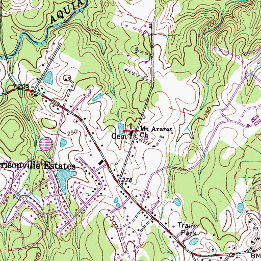 Topographic Map of Mount Ararat Cemetery, VA