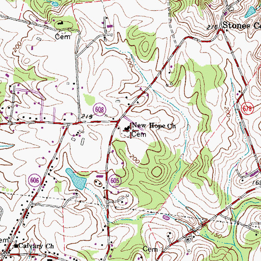 Topographic Map of New Hope United Methodist Church Cemetery, VA