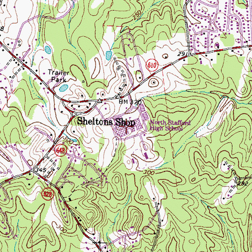 Topographic Map of North Stafford High School, VA