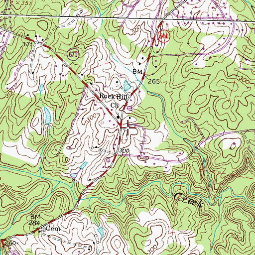 Topographic Map of Rockhill Cemetery, VA