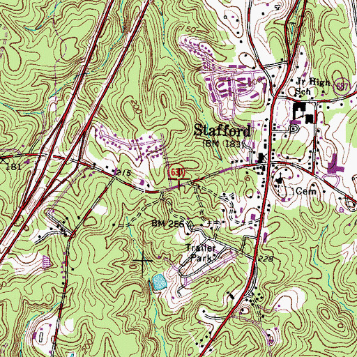 Topographic Map of Saint Peters Lutheran Church, VA