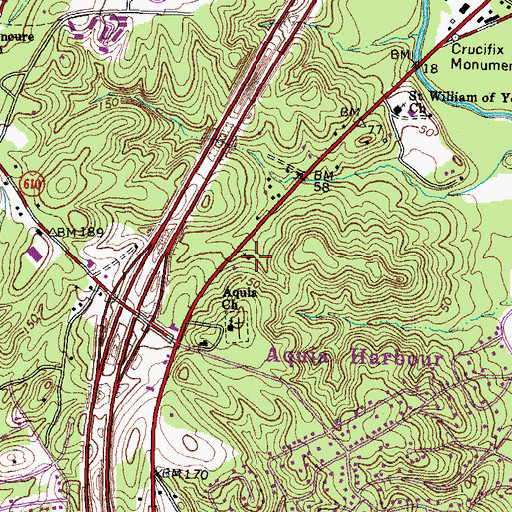 Topographic Map of Shiloh Baptist Church, VA