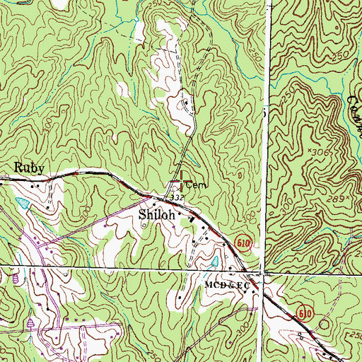 Topographic Map of Shiloh Cemetery, VA