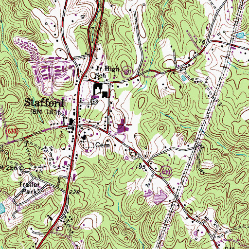 Topographic Map of Stafford Elementary School, VA