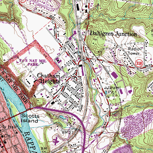 Topographic Map of Temple Baptist Church, VA