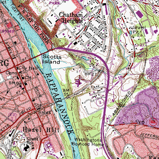 Topographic Map of Woodmont Nursing Home, VA