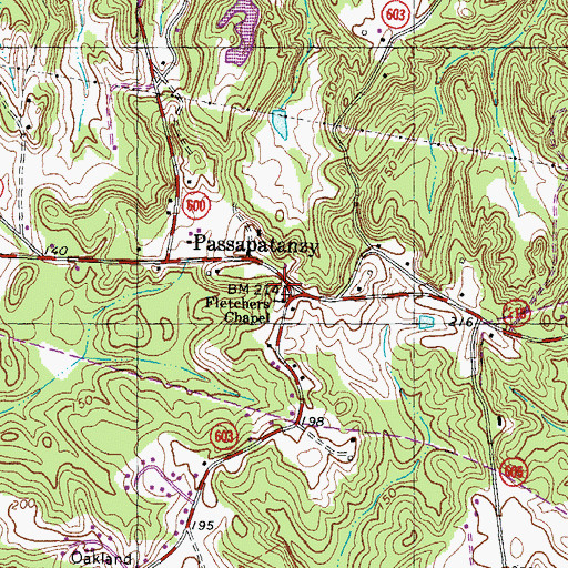 Topographic Map of Fletchers Chapel Cemetery, VA