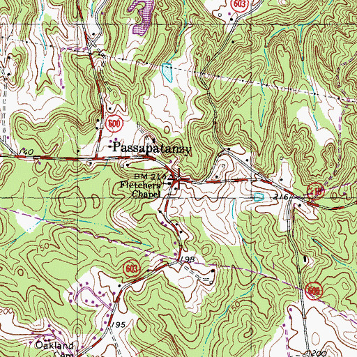 Topographic Map of Gayles, VA