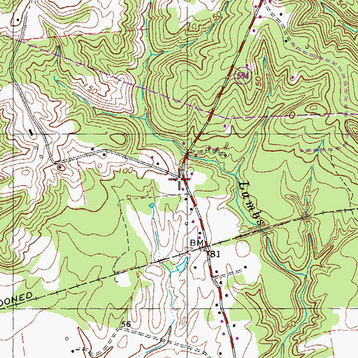 Topographic Map of Lambs Creek School (historical), VA