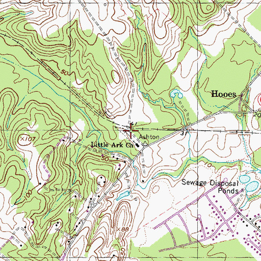 Topographic Map of Little Ark Baptist Church Cemetery, VA