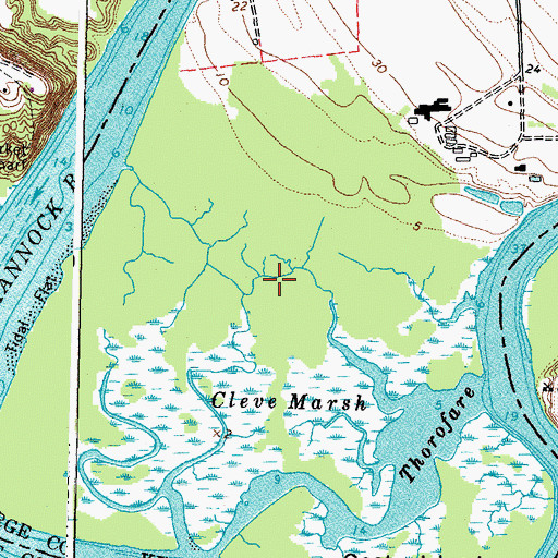 Topographic Map of Nanzemun Neck, VA