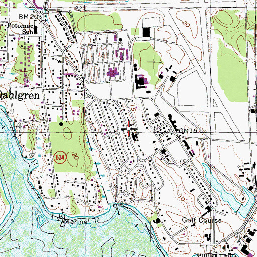 Topographic Map of Sacred Heart Chapel, VA