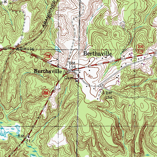 Topographic Map of Saint Pauls Church, VA