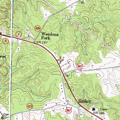 Topographic Map of Shiloh School (historical), VA