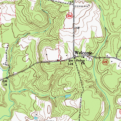 Topographic Map of Welcome School (historical), VA