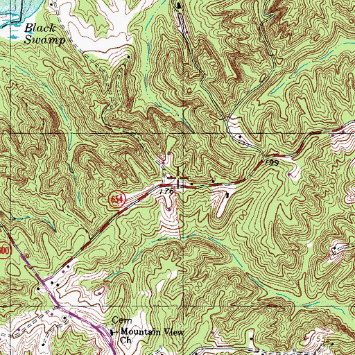 Topographic Map of Whipsawason Club House, VA