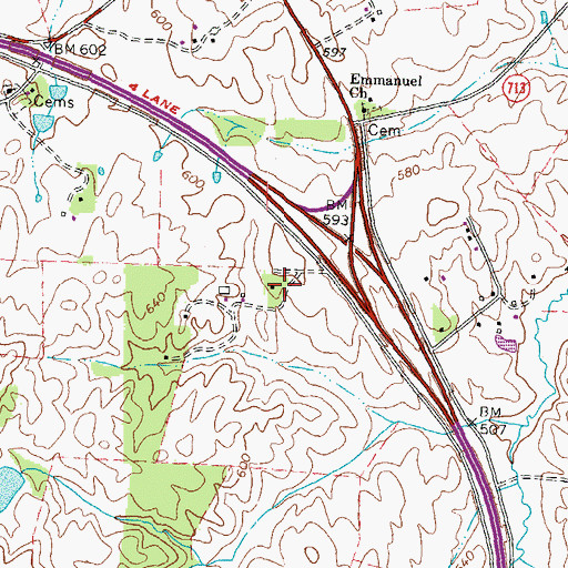 Topographic Map of Ashleigh, VA