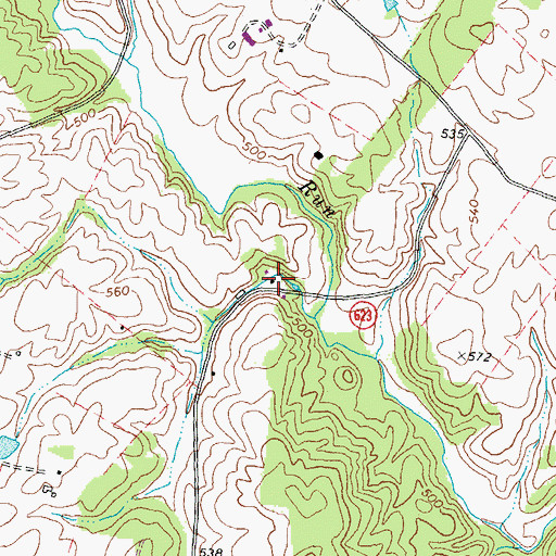 Topographic Map of Brookside, VA