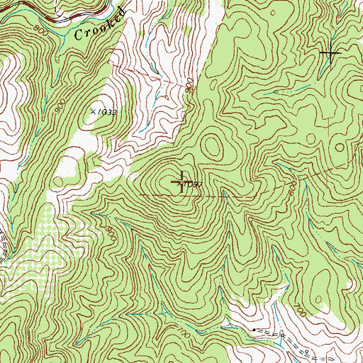 Topographic Map of Brushy Mountain, VA