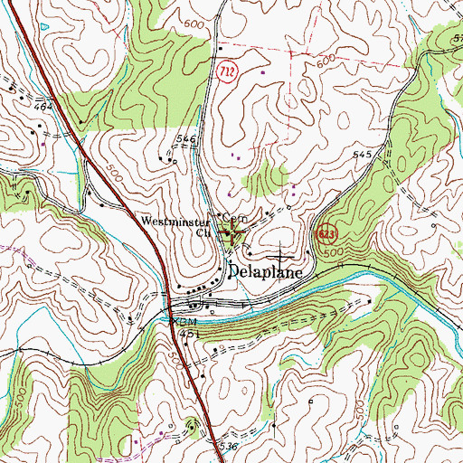 Topographic Map of Calvary Gospel Cemetery, VA