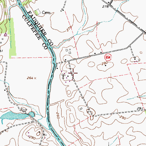 Topographic Map of Carolandville, VA