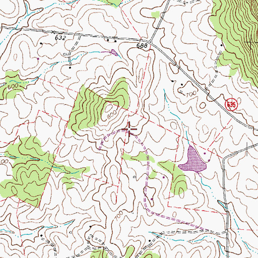 Topographic Map of Cobbler Springs Farm, VA