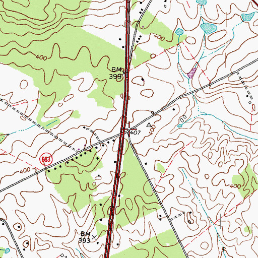 Topographic Map of Covingtons Corner, VA