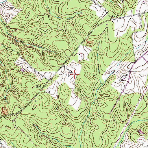 Topographic Map of Deerfield Estates, VA