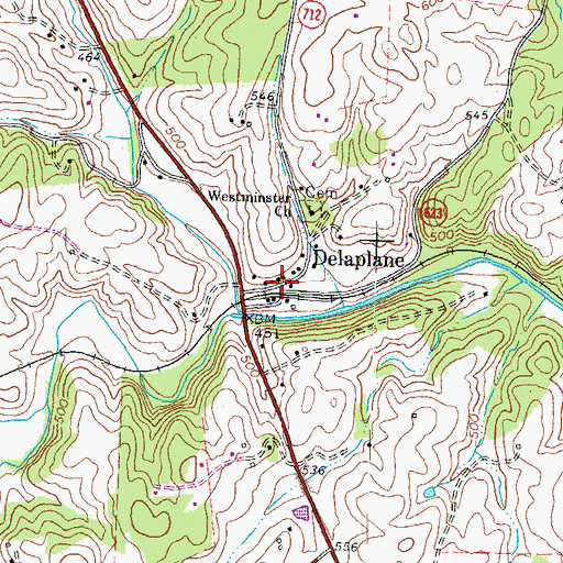 Topographic Map of Delaplane Post Office, VA