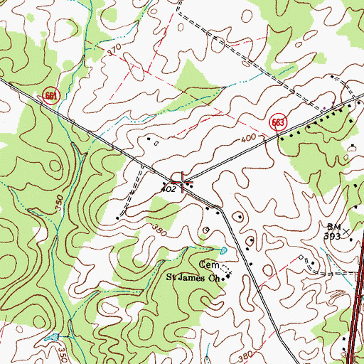 Topographic Map of Doddstown, VA