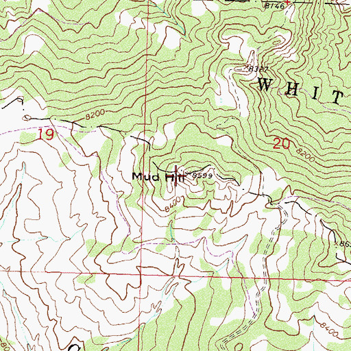Topographic Map of Mud Hill, CO
