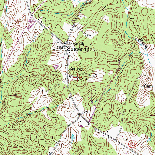 Topographic Map of Embrey Cemetery, VA