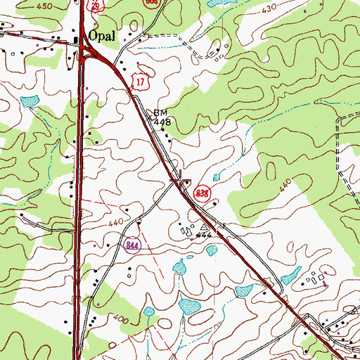 Topographic Map of Fayettesville, VA