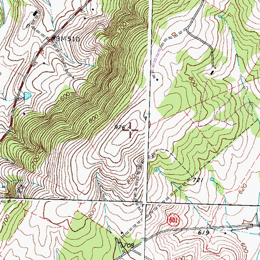 Topographic Map of Fishback Ridge, VA