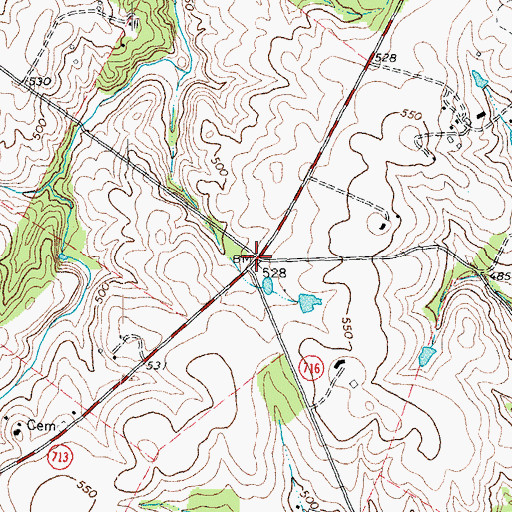 Topographic Map of Five Points, VA