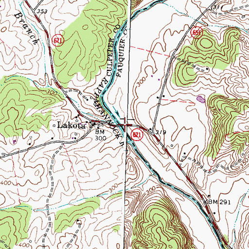 Topographic Map of Freemans Ford, VA